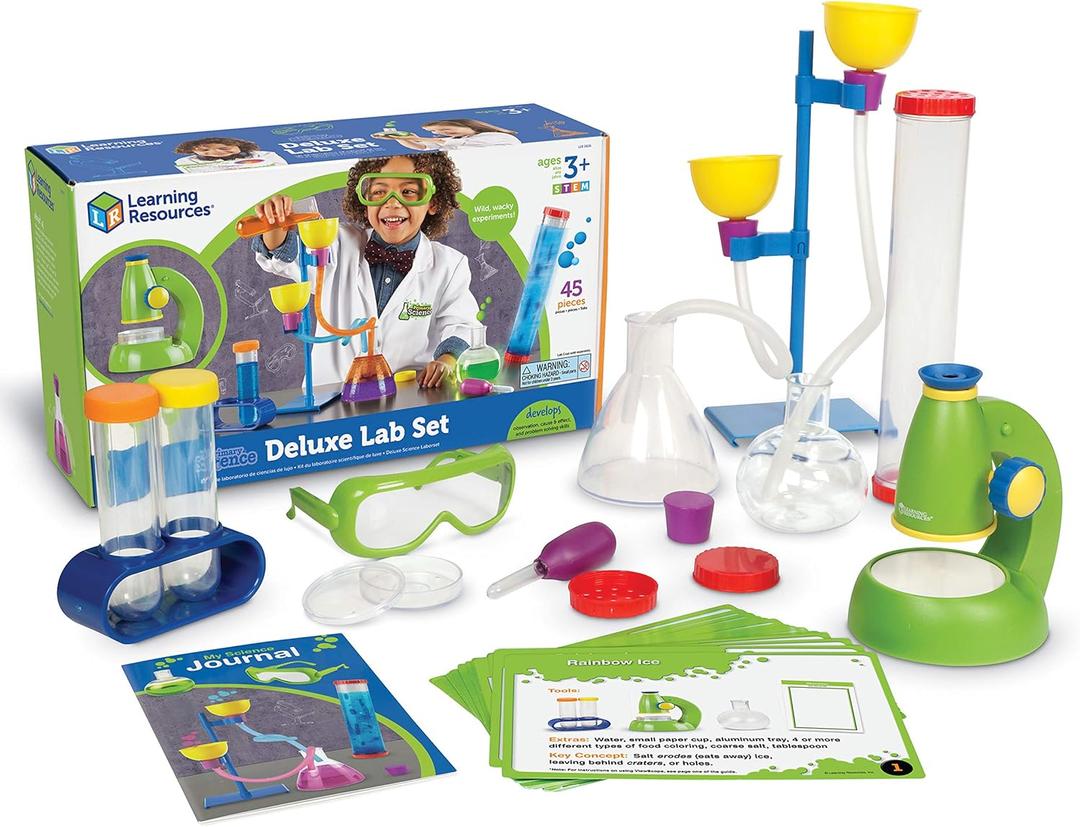 Learning Resources Primary Science Deluxe Lab Set - 45 Pieces, Ages 3+ Preschool Science Kit, STEM Toys, Science Experiments for Kids, Preschool Learning Toys (Multicolor)