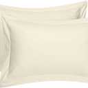 Cotton Metrics Heavy Quality Ivory King Pillow Shams Set of 2 600TC 100% Organic Cotton King Size 20X40 Decorative Pillow Cover with 2 Inch Flange