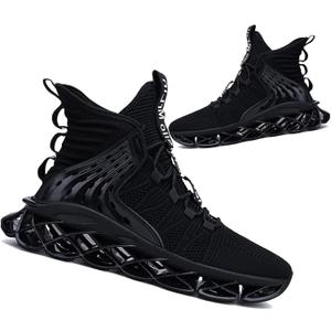 Hello MrLin Men's Running Shoes Non Slip Athletic Tennis Walking Blade Type Sneakers Hip Hop (10, Black3)