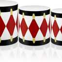 Sumind 3 Pack Christmas Inflatables Decoration Christmas Inflatables Drum Decor White and Red Drum Patio Decorations Xmas Pattern Holiday Decor for Indoor Outdoor Patio Garden Party Supplies