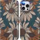 DEENAKIN FUNMIKO for iPhone 16 Pro Wallet Case with Cash Clip + Card Holder | RFID-Blocking, Military-Grade Drop Protection & UV-Printed Artwork, Magnetic Closure with Leather Kickstand