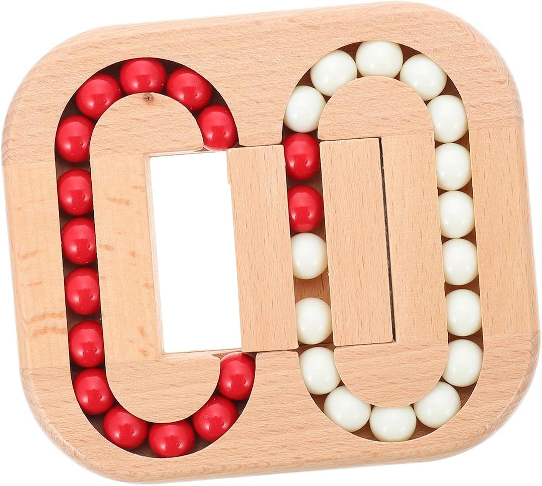 Toyvian Wooden Spinning Magic Cube Toys to Relieve Stress Anxiety, Funny Rotating Bean Brain Teaser, Kids Puzzles Interactive Toy for Kids Adults
