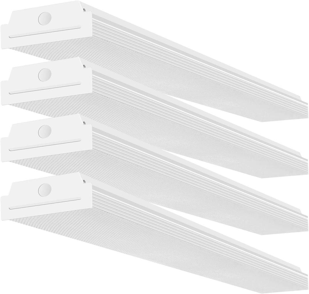 FAITHSAIL 4FT LED Wraparound 40W Wrap Light, 4400lm, 4000K Neutral White, 4 Foot Shop Lights for Garage, 48 Inch LED Light Fixtures, Fluorescent Tube Replacement, 4 Pack