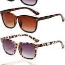 Bifocal Reading Sunglasses for Women - Classic Retro Outdoor Sun Readers with Metal Hinge - Anti Glare UV400 Protection - 3 Counts, 1.5 Strength (Multicolor)