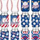 12 Pcs Baseball Party Favors Can Cooler Sleeves Collapsible Insulated Neoprene Drink Bottle Holder for Baseball Lovers Birthday Themed Party Decorations Supplies