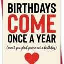 2 x Funny Birthday Card, Humorous Birthday Gift for Him or Her, Blank Inside, with Red Envelope and Gold Seal Sticker