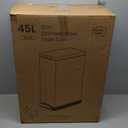 Home Zone Living 12 Gallon Slim Kitchen Trash Can with Soft Close Lid, Step Pedal, Bag Tuck Band, and Removable Liner, Stainless Steel, Silver