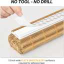 LazBlinds No Tools No Drill Bamboo Roller Shades, Cordless Bamboo Blinds, Light Filtering Roll Up Blinds for Windows, French Door, Porch or Patio, 34'' W x 64'' H, Squirrel