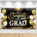 Congrats Grad Banner - 72x44 Inch, Congratulations Banner Class of 2026, Black and Gold Graduation Decorations 2026 Graduation Banner for Graduation Party Decorations, Graduation Backdrop, KatchOn