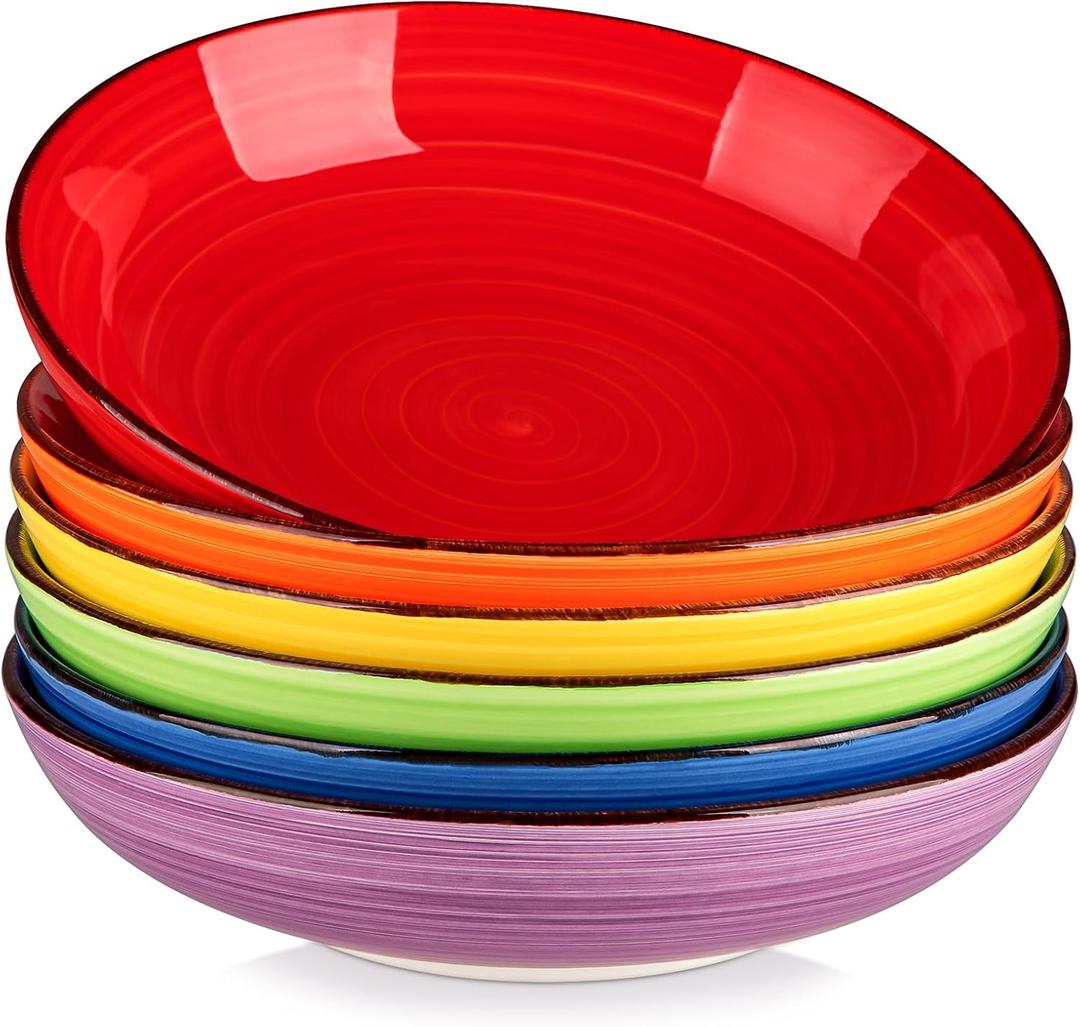 vancasso Bonita Pasta Bowls Set of 6, 50oz Large Salad Bowls for Kitchen, Corlorful Stoneware Serving Bowls Dishwasher & Microwave Safe (Warm Color) vancasso Bonita Pasta Bowls Set of 6, 50oz Large Salad Bowls for Kitchen, Corlorful Stoneware Serving Bowls Dishwasher & Microwave Safe (Warm Color)