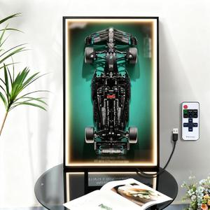 Display Wallboard for Lego Technic Mercedes-AMG F1 Performance Race Car 42171 with LED Lights, AMG Collectibles Wall Mount, Led F1 42171 Wall Hanging Display Frame for Lego(No Car Included)