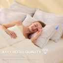 felo Feather Down Pillow Queen Size, CloudFusion Goose Down Pillow for Sleeping, Hotel Collection Bed Pillow for Side Back Pain Sleepers (20" x 30") (Blue)