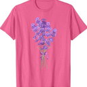 Lavender Purple Flower Design Wildflower Lavender Flower T-Shirt, Pink, XL