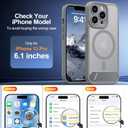 Magnetic Compatible with iPhone 13 Pro Case, [Built-in Kickstand][Full Camera Protection][Compatible with MagSafe][Anti-Fingerprint] Shockproof Phone Case for iPhone 13 Pro 6.1",Grey
