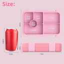 Bento Lunch Box for Kids, 6 Compartments BPA Free, Dishwasher Safe Back to School Snack Bento Lunch Containers Boxes, Ideal Portion Sizes for On-the-Go Meal, Ages 3+, School, Pink