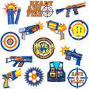 Dart War Party Cupcake Toppers 48pcs Dart Theme Cake Cupcake Toppers Decorations for Game Dart Party War Theme Birthday Party Baby Shower Supplies