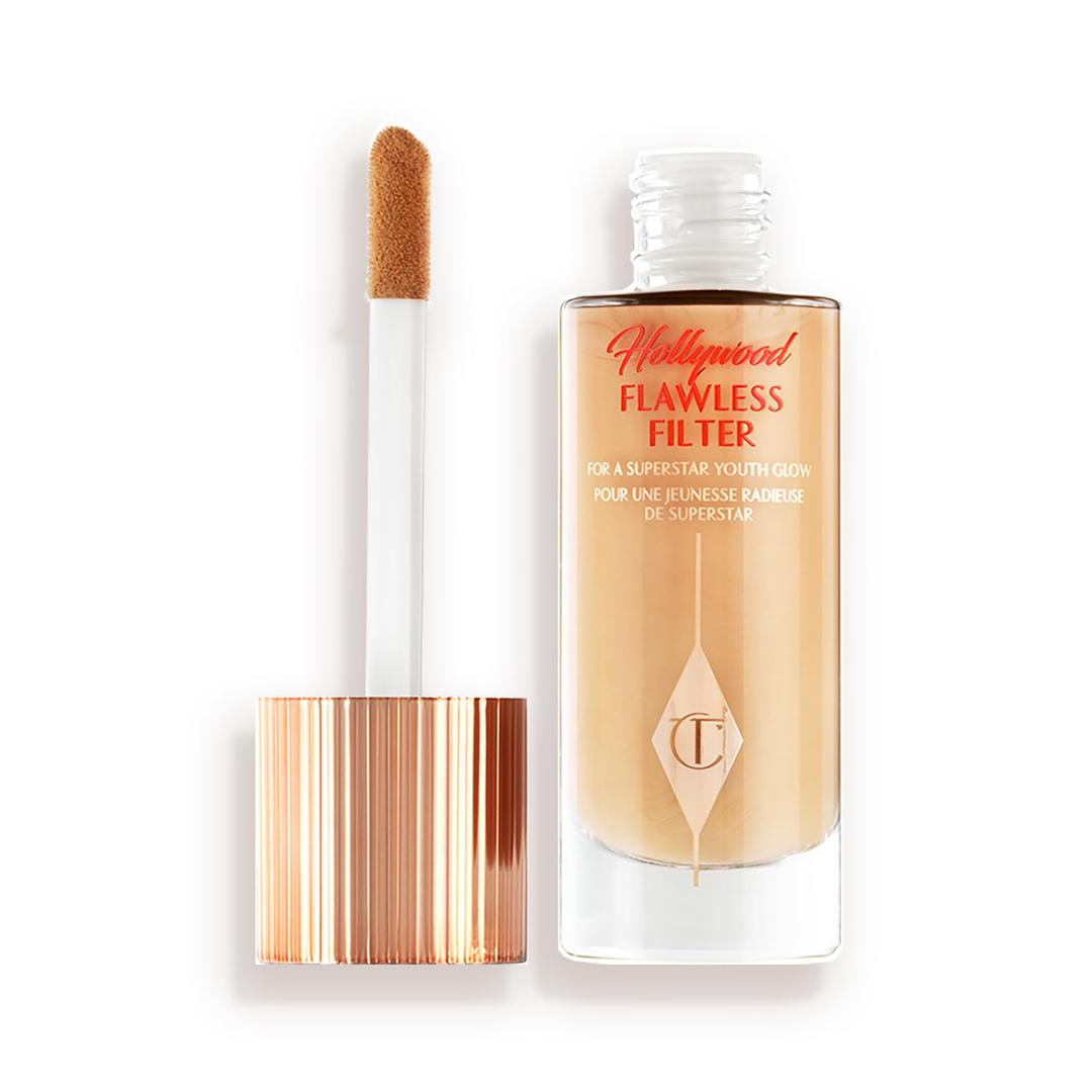 Charlotte Tilbury Hollywood FlawlessFilter - MultiUse Makeup Primer, Complexion Booster & Illuminating Liquid Highlighter with Sheer Coverage - Smooths & Blurs Skin (2.5 Fair - Golden beige shade for light skin tones)
