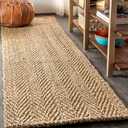 JONATHAN Y Espina Hand Woven Herringbone Chunky Jute Natural Runner Rug, 2x8, Bohemian, Cottage, Easy-Cleaning for Living Room, Bedroom, Kitchen, Pet Friendly, Non-Shedding (NFR101A-28)