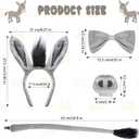 2 x Halloween Cat Costume Tiger Wolf Donkey Lion Panther Cosplay Accessories Ear and Tail Decoration Set Costumes