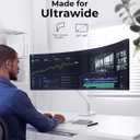 Modernsolid Heavy Duty Monitor Arm Desk Mount for 34-49 Inch Ultrawide Curved Monitors, Supports 14-38 lbs, Gas Spring Ergonomic Full Motion with Cable Management, Red Dot Design Awarded, White