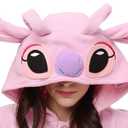 Adult Women Onesie Pajama Halloween Costumes for Adult and Teenagers (Large, Pink Stitch)