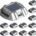 Driveway Lights Solar Powered LED 12 Pack, Outdoor Solar Driveway Lights Aluminum Dock Marine, IP65 Waterproof, Sidewalk Stair, Garden, Pathway, Yard (White)