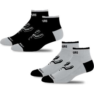 For Bare Feet NBA Unisex Kids Front and Center 2 Pack Team Colors (Gray)