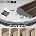 118" Wedge Weather Stripping Door Seal Strip for Door Frame & Window,Self Adhesive Window Insulation Draft Stopper Seal for Winter,Gray Foam Door Gap Filler for Soundproofing Light Blocker,Brown