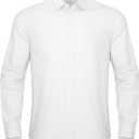 JEKAOYI Button Down Linen Shirts for Men Casual Long Sleeve Regular Fit Cotton Beach Shirts with Pocket (Large, White)