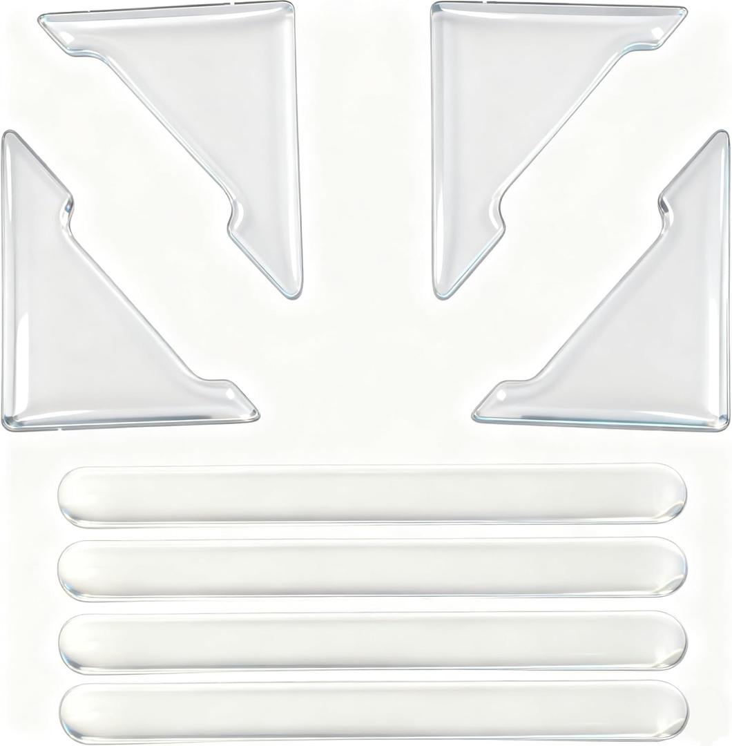 8 Pcs Clear Car Door Edge Guards - Anti-Collision Bumper Protectors, Soft Durable PU, Self-Adhesive Easy Install, Universal Fit for Cars, SUVs, RVs