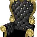 Beistle 3-D Prom Throne Prop Black and Gold Cardboard Chair Backdrop, Elegant Photo Booth Party Decoration for Proms, Galas, Birthdays Parties, Ceremonies and Special Events, 7' 1" x 3' 9"