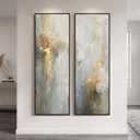 Large Framed Abstract Vertical Wall Art Set for Living Room Decor, 2 Piece, 20"W x 60"H x 2Pcs