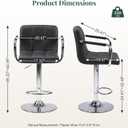Bar Stools Set of 4, 24-26'' Adjustable Swivel Bar Chairs, Black, 4 PCS