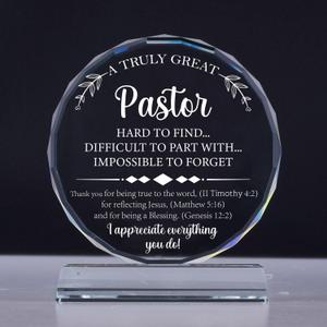 Uniquilling Pastor Appreciation Gifts Exquisite Crystal Plaque with Gift Box Packaging, Thank You Gifts for Pastor, Christmas/Retirement/Birthday Pastor Gifts