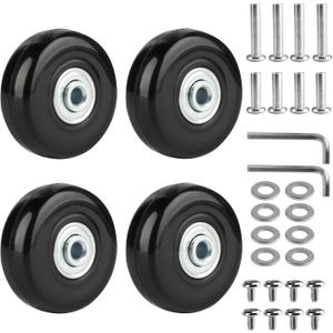 4 Pcs Luggage Replacement Kit, 50mm x 18mm Rubber Replacement Wheels, Luggage Suitcase Replacement Wheels Repair Kit for Suitcase Inline Skate Caster Board