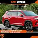Rain Guards Fit for Toyota Grand Highlander 2024 2025 2026 Out Channel Extra Durable Side Shatterproof Window Visor Deflectors 2024-2026 Grand Highlander Rain Guard Black 4 PCS