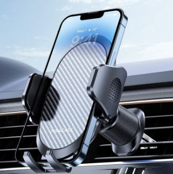 Miracase Phone Holders for Your Car with Metal Hook Clip, Air Vent Cell Phone Stand Car Mount, Universal Automobile Cradle for Garmin GPS Fit iPhone Android and All Smartphones, Dark Grey