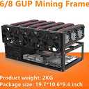 8GPU Mining Rig Frame, Steel Open Air Miner Mining Computer Frame Rig Case for Crypto Coin Currency Bitcoin ETH ETC ZEC Mining Accessories Tools - Frame Only, Fans & GPU is not Included