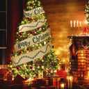 2 x 8PCS Christmas Wizarding Theme Banners Harry Party Ornaments for Xmas Tree Printed Footprint Rustic Wizard Burlap Ribbon Ornaments Magical Christmas Decoration for Vintage DIY Holidays Party Supplier