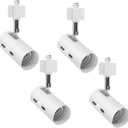 H System Line Voltage Track Lighting Heads Fixture E26 Edison Screw Base Compatible H Type 3-Wire Single Circuit Track Systems for PAR20, R20, PAR30, BR30, BR40, PAR38 Light Bulbs (White)