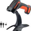 Tera Pro (Extreme Performance) Industrial Wireless Barcode Scanner 2D QR 1D Bar Code Reader 2.4G Wireless 2500mAh Compatible with Bluetooth Drop Resistant for Windows Mac Android iOS Model 8100 Orange
