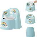 Potty Training Toilet for Toddlers with Easy-Clean Removable Bowl, Built-In Splash Guard, Slip-Resistant Wide Base, Engaging Design, Includes Potty Training Chart - Lemon Littles