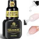 UNA GELLA Super Strong Gel Nail Glue for Press Ons: No U V Lamp Needed Glue Gel, Travel-Size 5ml Nail Adhesive for Press on Nails, Nail Tips&Acrylic Nails-Quick Dry, No Smell, Long-lasting
