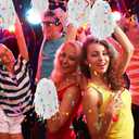 Meooeck 80 Pcs Cheerleading Pom Poms Sports Dance Spirit Cheer Pompoms with Handles Plastic Cheerleader Stuff for Sport Game Gymnastics Football Basketball Sports Team Dance Club Party