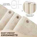 Linen Shower Curtain Boho Beige Shower Curtains for Bathroom Thick Fabric Shower Curtain with Tassels Neutral Shower Curtains Rustic Farmhouse Bath Decor 72 Inch