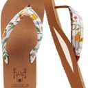 KuaiLu Womens Arch Support Flip Flops Ladies Comfort Lightweight Soft Yoga Mat Cushion Walking Thong Sandals (7.5, Beige Khaki)