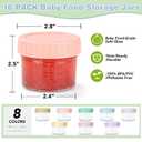 RowinsyDD 16 Pack Glass Baby Food Storage Containers, 4 oz Leakproof Baby Food Jars with Lids, Small Glass Food Containers for Infant Baby, Freezer & Microwave Safe, BPA Free