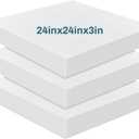 Frienda 3 Pack 3 x 24 x 24 Inch Upholstery High Density Foam Cushion Replacement Square Cut to Size Foam Couch for Chair Couches Padding Shipping Packing DIY Cosplay Projects