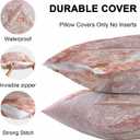 Christmas Tree Outdoor Waterproof Pillow Covers 20x12 Pack of 2 Pink Xmas Ginger Bread Man House Snowflake Fantasy Decorative Outdoor Pillow Covers Square Cushion Cases for Patio Pergola Couch (Light Pink Light Brown White)