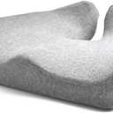 C CUSHION LAB Patented Pressure Relief Seat Cushion for Long Sitting Hours on Office/Home Chair, Car, Wheelchair - Extra-Dense Memory Foam for Hip, Tailbone, Coccyx, Sciatica - Light Grey (Gray)